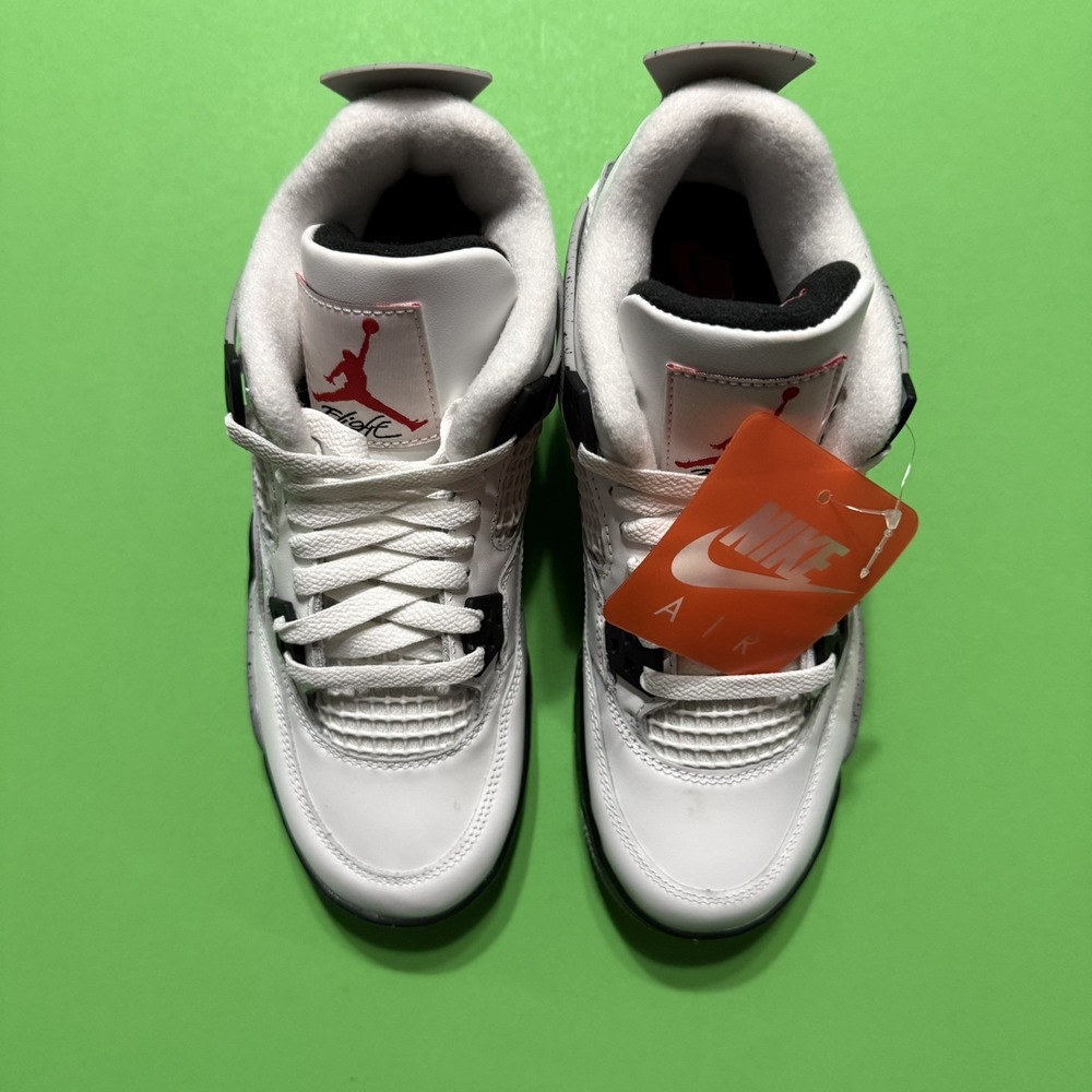 New Nike Air Jordan Retro 4 Sneakers IV Cement Grey White GS 2025 OG IB4171-100 - Picture 2 of 6